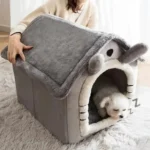 Casa para perros y gatos lavable y cálida para todas las estaciones, cojín extraíble suave para interiores, perrera para mascotas pequeñas y medianas, suministros duraderos para mascotas