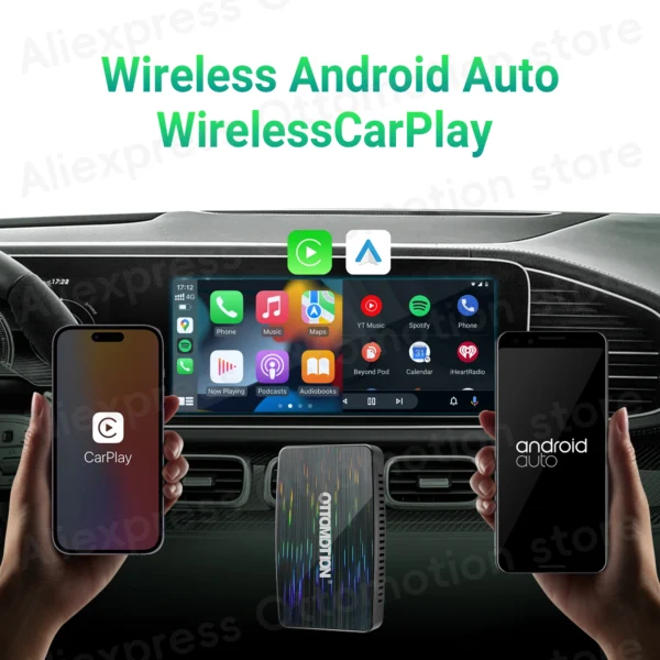Adaptador otomotion inalámbrico CarPlay Android Auto Play2Video PRO para Youtube Netflix IPTV accesorios de coche para Audi Benz VW Kia - Imagen 2
