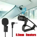 Micrófono externo estéreo con conector de 3,5mm para Radio de coche, teléfono móvil, portátil, micrófono externo, micrófono estéreo para Radio de coche