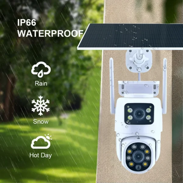 Tuya-cámara Solar WiFi para exteriores, 10MP, doble lente, 4K, pantalla Dual, PTZ, inalámbrica, batería de baja potencia, cámara de seguridad PIR, seguimiento automático - Imagen 5