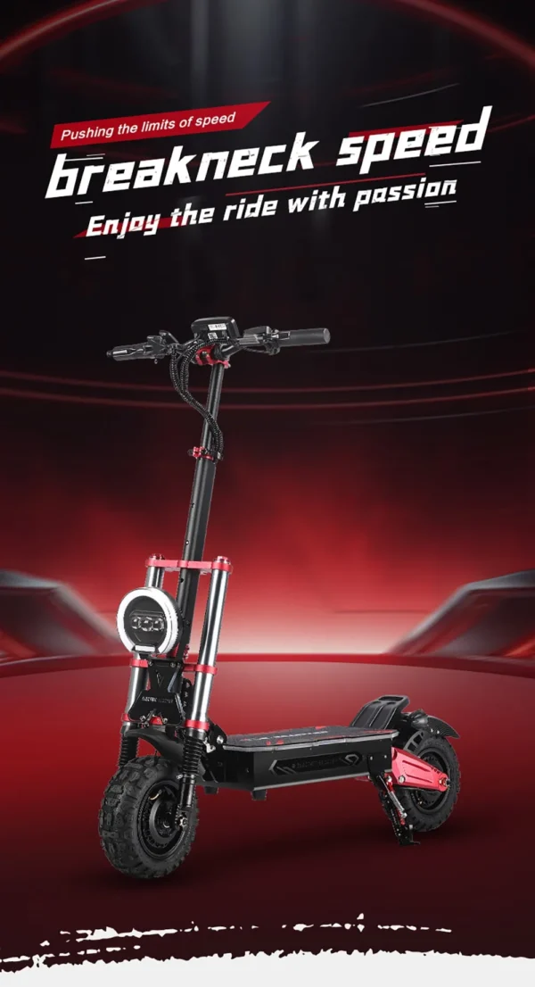 BOYUEDA-patinete eléctrico S5-11, Motor de 2x3000W, batería de 60V y 38Ah, patinete con neumáticos de 11 pulgadas, velocidad máxima de 85 km/h, frenos de disco, pantalla LCD - Imagen 2