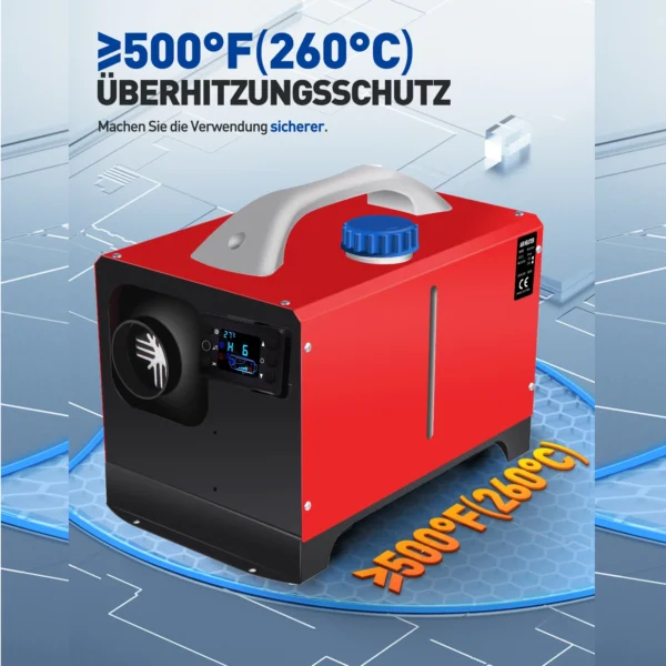 Calentador diésel 5000W 12V-24V calentador de aire diésel portátil para coche con silenciador Control remoto calentamiento rápido descongelación desempañamiento para campistas camión