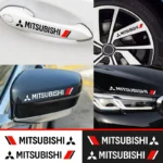 Pegatinas decorativas para manija de puerta de coche, 4 Uds., para Mitsubishi Logo ASX Outlander Lancer Pajero Eclipse Galant Mirage, accesorios para automóviles