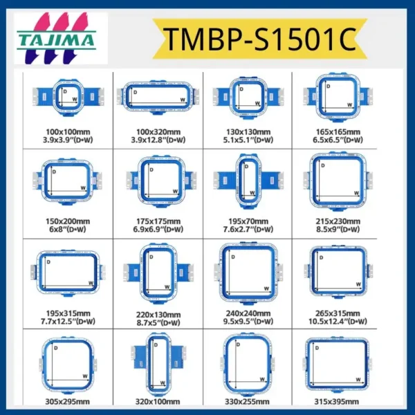Aros de bordado con marco de aro potente magnético Sewtalent para máquina de bordar Tajima SAI TMBP-S1501C