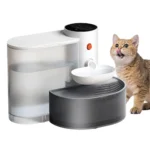 Dispensador de agua inteligente para gatos, alimentador automático de carga de agua corriente con control de cantidad y limpieza fácil