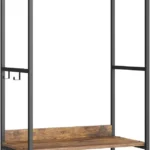 Armario Ropero, Organizador de Armario, Burro Perchero, Perchero con Barras para Colgar, Estantes de Almacenamiento, Ga