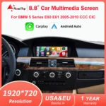 Pantalla Multimedia inalámbrica para coche, Monitor CCC CIC de 8,8 pulgadas, 1920x720, Apple CarPlay, Android, para BMW serie 5, E60, E61, 2005-2010