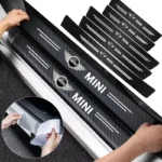 Pegatinas protectoras de placa de alféizar de puerta de coche de cuero, cinta de protección antiarañazos lateral de umbral para accesorios de coche Mini Cooper One