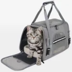 Transportín portátil para mascotas, bolsa saliente para gatos y perros, bolsa de transporte transpirable para coche para mascotas, transportador portátil para gatitos, bolsa de viaje para mascotas