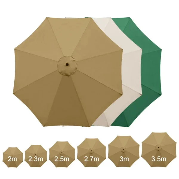Parasol reemplazable, tela superior para jardín, Patio, dosel, cubierta para sombrilla, sombra, impermeable, tela para sombrilla de plátano, 2/2,3/2,5/2,7/3/3,5 m