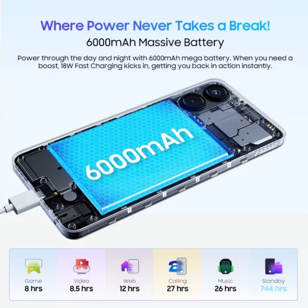 Blackview COLOR 8 Smartphone pantalla de 6,75 pulgadas 90Hz Android 13,8GB + 128GB/256GB 50MP cámara trasera 6000mAh batería 18W carga rápida - Imagen 4