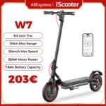 Scooter eléctrico iScooter W7 de 8,5 pulgadas, 350W, para adultos, 7.8Ah, 35 km/h, scooter eléctrico plegable, scooters de doble absorción de impacto