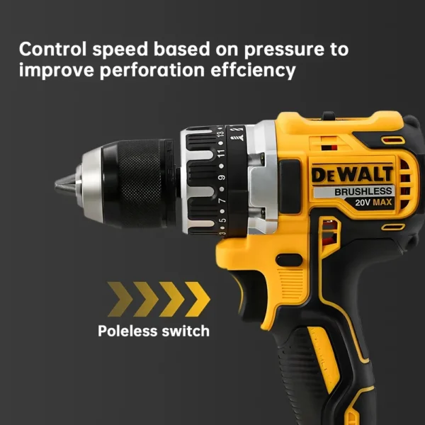 Dewalt DCD796 Taladro de impacto sin escobillas inalámbrico Taladro sin escobillas Multifuncional Recargable Portátil 20V Batería Herramientas eléctricas - Imagen 6