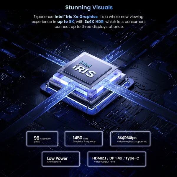 N-one Intel i9 12900H Mini PC Ultra 14 núcleos, 20 hilos Windows 11 Pro 32GB DDR4 1TB SSD WiFi de doble banda 6/BT5.2 para el hogar, la oficina - Imagen 4