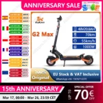 Kukirin-patinete eléctrico G2 Max, con Motor de 1000W, batería de 48V y 20,8 Ah, amortiguadores hidráulicos duales, para Ciudad, todoterreno