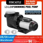 Bomba de piscina con filtro de arena, bomba de agua de alto flujo 1.5HP-2.5HP, bomba de acuario marino para bañera de hidromasaje de 1850W para piscina interior/escuela