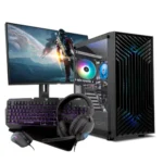 PC GAMING COMPLETO PC RACING AMD RYZEN 3 4300G - 16GB DDR4 - 1TB HDD + 256GB SSD M.2 - GRAFICA RADEON GRAPHICS - WIFI - WINDOWS 11 - MONITOR 22" FULLHD - COMBO GAMING - PC Gamer, ordenador de sobremesa
