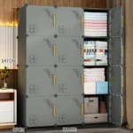 Estantes de puerta, armario minimalista, pantalla nórdica, cartel de maquillaje abierto, armario de ropa plegable moderno, muebles de salón baratos