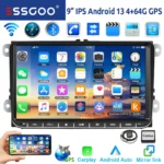ESSGOO 9 "Android 13 4G + 64G Apple Carplay estéreo para coche GPS NAVI WIFI RDS FM BT para VW Golf 5 6 Passat Polo Touran Tiguan Caddy EOS