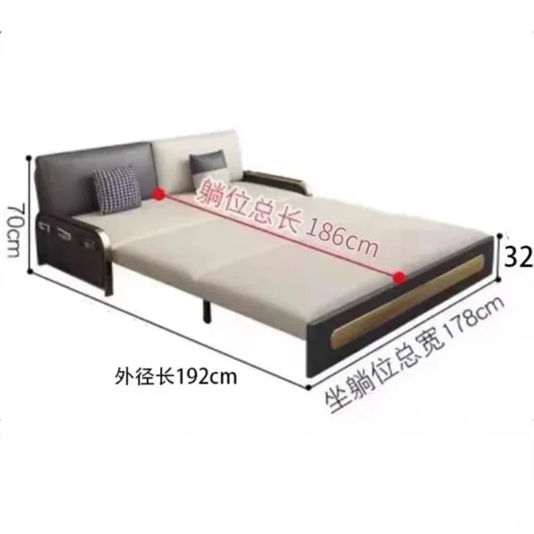 Sofá cama plegable, colchón De dos pisos, sofás De salón grandes y perezosos, muebles De sala De estar blancos minimalistas - Imagen 4