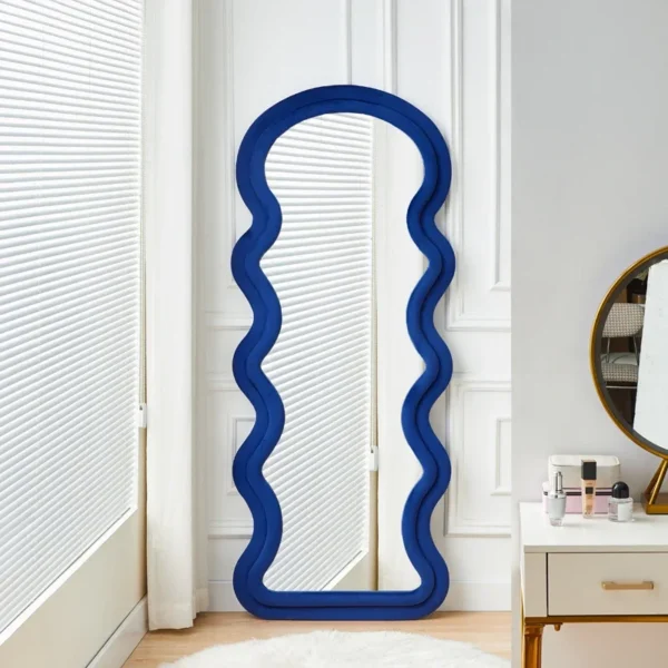 Espejo de suelo ondulado para jardín, artículos de cuerpo completo, Cosméticos irregulares, luna de viaje, portátil, personalizado, decoraciones para el hogar - Imagen 2