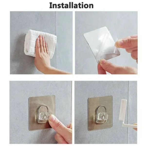 Estante autoadhesivo para botellas de champú montado en la pared, organizador de Gel de ducha y jabón líquido, soporte de gancho, estantes, colgador, accesorios de baño - Imagen 6