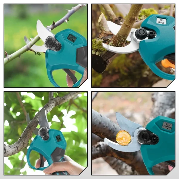 Tijeras de podar inalámbricas de 30mm, tijeras eléctricas de jardín con batería LED que indica y cortar los tiempos, poda de árboles frutales para Makita - Imagen 3