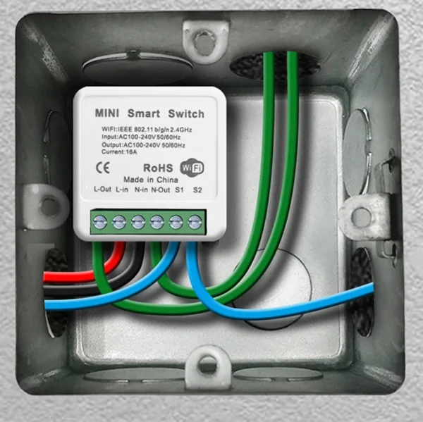 Mini interruptor inteligente Tuya, Wifi, 2 vías, inalámbrico, 16A, Monitor de alimentación, Control de casa inteligente a través de Smart Life, Alexa, Alice, Google Home - Imagen 2