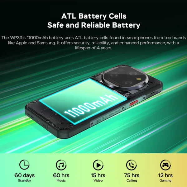 Versión Global Oukitel WP39 Smartphone resistente MTK Dimensity 6100+ 5G 6GB + 256GB Pantalla de 6,6 pulgadas 11000mAh Android 14 Teléfono móvil - Imagen 3