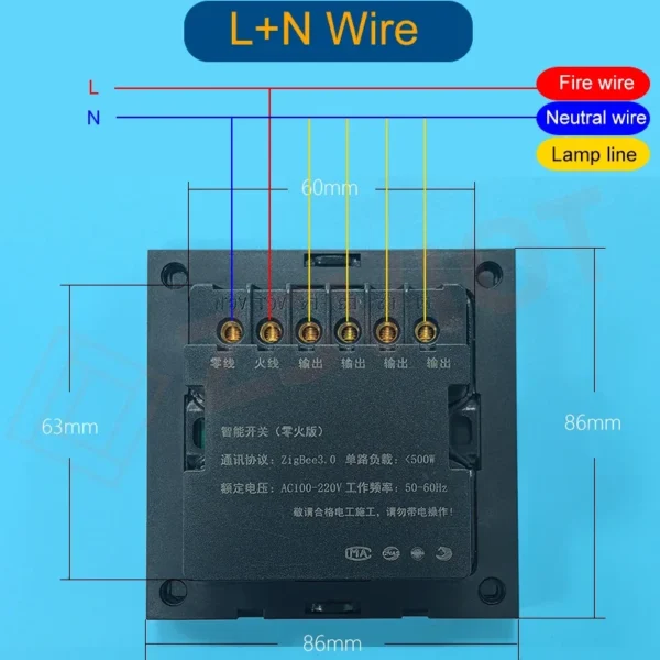 Interruptor Zigbee inteligente Tuya con pantalla de tiempo meteorológico, función de detección de movimiento humano, interruptor de botón de luz de pared de 4 entradas, control remoto - Imagen 6