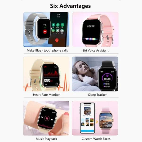 Reloj inteligente deportivo, reloj deportivo, Monitor de salud, reloj inteligente resistente al agua, relojes de llamada Bluetooth para hombres y mujeres, IOS, Xiaomi, Huawei 2024 - Imagen 2
