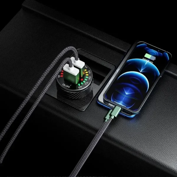 Cargador de coche USB Dual QC 3,0 de 12/24V, resistente al agua, 18W, luz de marquesina de carga rápida, voltímetro LED, interruptor de encendido y apagado, adaptador de cargador de coche - Imagen 4