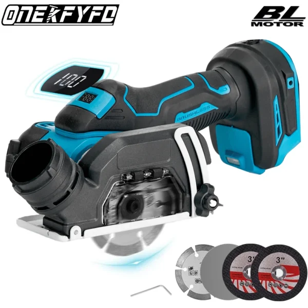 Amoladora angular eléctrica de litio sin escobillas de 3 pulgadas, máquina pulidora y cortadora, herramienta eléctrica para carpintería para batería Makita de 18V