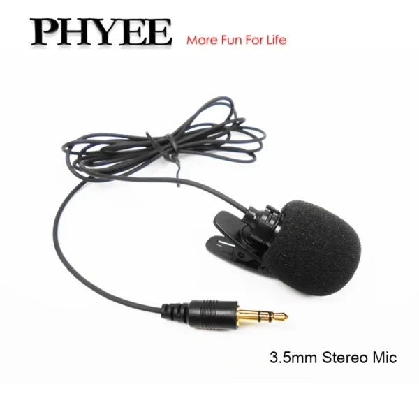 Micrófono externo para coche, Kit de manos libres con Bluetooth, 1,5 metros, Clip chapado en oro, micrófono auxiliar de 3,5mm, MIC15S, enchufe de 4 segmentos