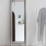 Espejo de piso de estilo nórdico, marco de acero inoxidable, HD, espejo de cuerpo completo, creativo, se puede personalizar, a prueba de xxplosión, espejo de vidrio HD
