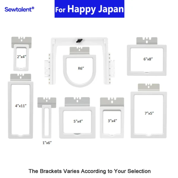Happy Japan HCS HCH HCD HCU HCR HCM HCG máquinas de bordar de un solo cabezal con Mighty Hoop 8 en 1 Kit de marco de aro magnético rápido