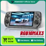 Consola de juegos portátil Retro POWKIDDY RGB10 MAX3 RK3566 5 pulgadas 1280*720 pantalla Ips juegos Retro de código abierto regalos para niños