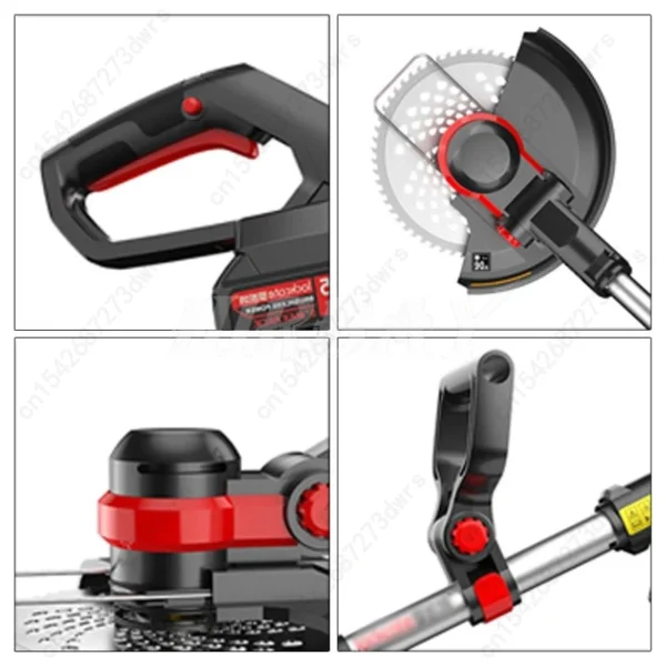 Cortacésped eléctrico de 6/8 pulgadas, Motor sin escobillas, cortador inalámbrico, deshierbe doméstico recargable para herramientas de poda de corte de césped y jardín - Imagen 6