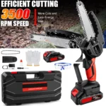 Motosierra eléctrica inalámbrica de 6 pulgadas y 21V, herramienta eléctrica de motosierra de corte de madera de jardín de mano con cadenas, batería recargable