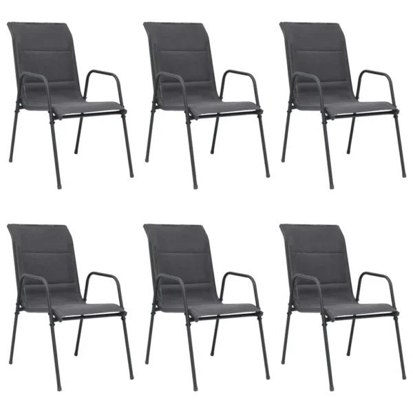 Muebles de acero antracita para comedor, 7 piezas, para exteriores - Imagen 3