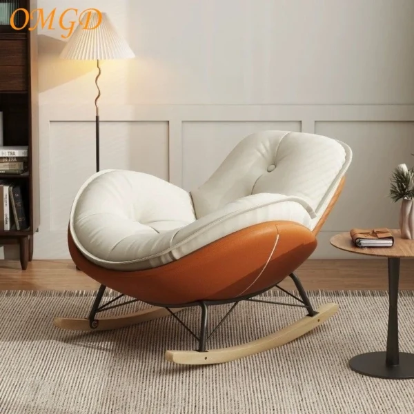 Mecedora de pingüino reclinable, balcón moderno, silla de ocio para el hogar, sala de estar individual, sofá perezoso de ocio ligero de lujo, mecedora - Imagen 4