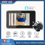 Cámara de ojo de puerta inalámbrica para exteriores Smart Life de 3MP, 2,4G, Wifi, Tuya, seguridad inteligente, Audio unidireccional, mirilla, cámara de vídeo para puerta