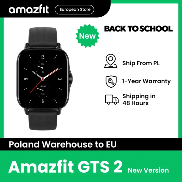 [Nueva versión] Amazfit GTS 2 Smartwatch 43 mm Reloj inteligente completo con seguimiento de salud y fitness Alexa incorporado