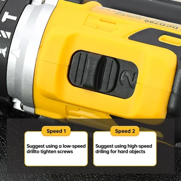 Dewalt DCD796 Taladro de impacto sin escobillas inalámbrico Taladro sin escobillas Multifuncional Recargable Portátil 20V Batería Herramientas eléctricas - Imagen 5