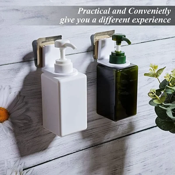 Estante autoadhesivo para botellas de champú montado en la pared, organizador de Gel de ducha y jabón líquido, soporte de gancho, estantes, colgador, accesorios de baño - Imagen 4