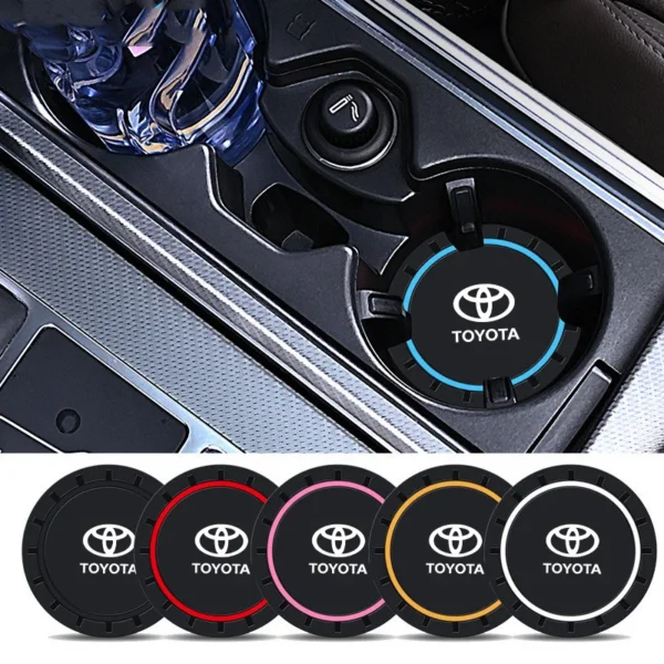 Posavasos de silicona para coche, almohadilla antideslizante con ranura para taza de agua, accesorio para Toyota Chr Rav4 Yaris Prius Avensis Corolla Camry Auris, 2 uds. - Imagen 2