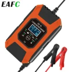 Cargador de batería automático inteligente para coche, motocicleta, AGM, GEL de plomo-ácido, pulso húmedo, mantenedor y desulfator LCD de 7 etapas, 12V, 7A