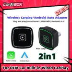 Accesorios para coches CarAiBOX, Dongle automático Carplay o Android con cable Original a adaptador inalámbrico 2 en 1, reproducción y enchufe