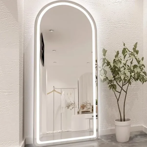 Espejo con iluminación Led para decoración del hogar, accesorios de maquillaje para suelo, diseño moderno, grandes Espejos Decorativos de lujo