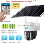 Cámara IP inalámbrica para exteriores, videocámara Solar con Sim 4G, batería de baja potencia, detección de movimiento PIR, impermeable, CCTV, protección de seguridad para el hogar
